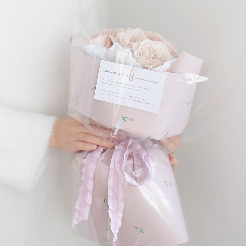 Carta da regalo spessa per bouquet con parole artistiche