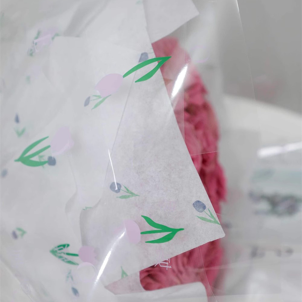 Carta da regalo spessa per bouquet con parole artistiche