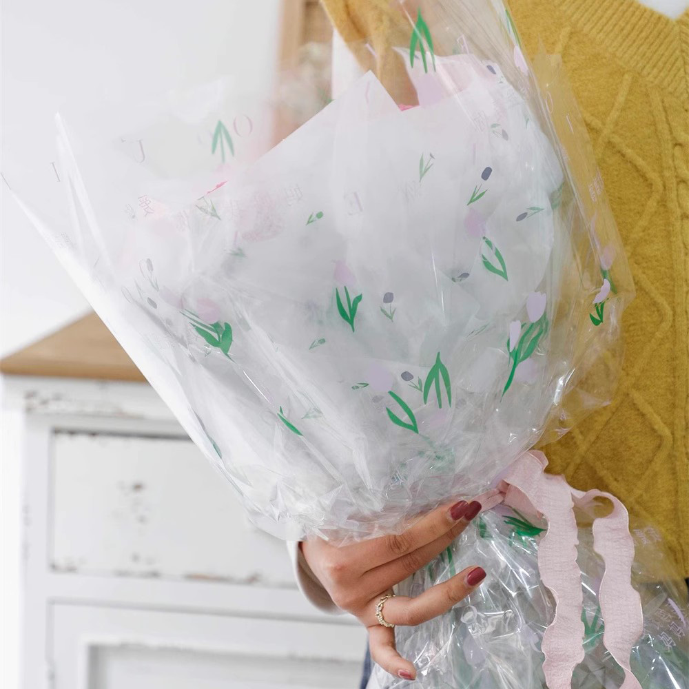Carta da regalo spessa per bouquet con parole artistiche
