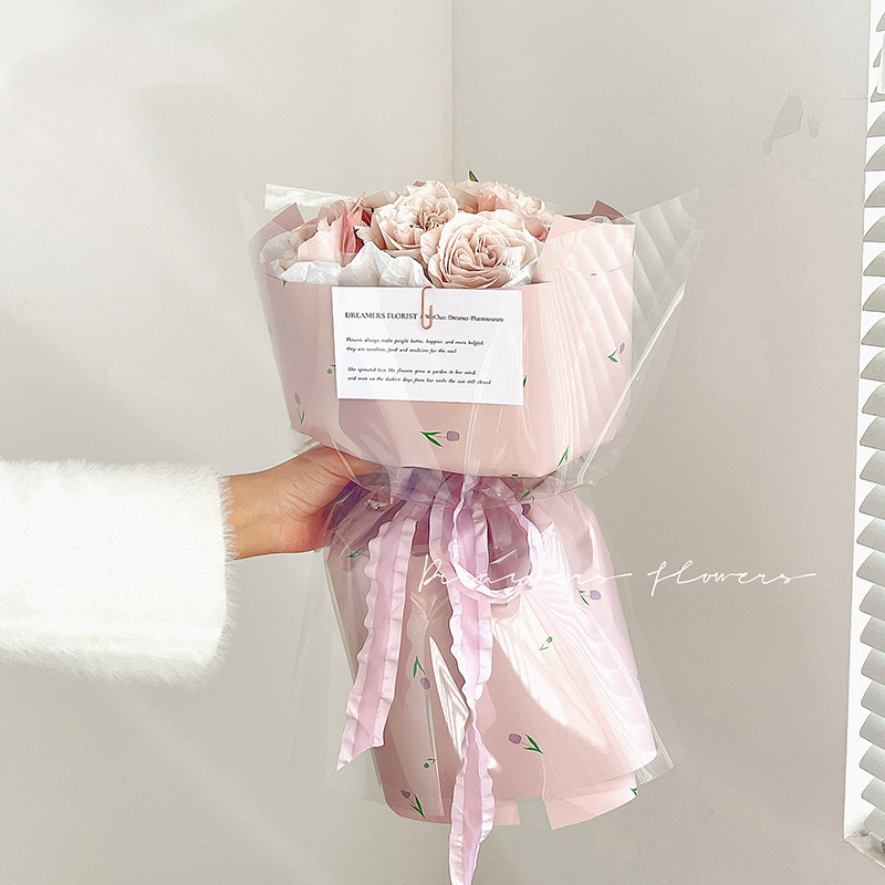Carta da regalo spessa per bouquet con parole artistiche