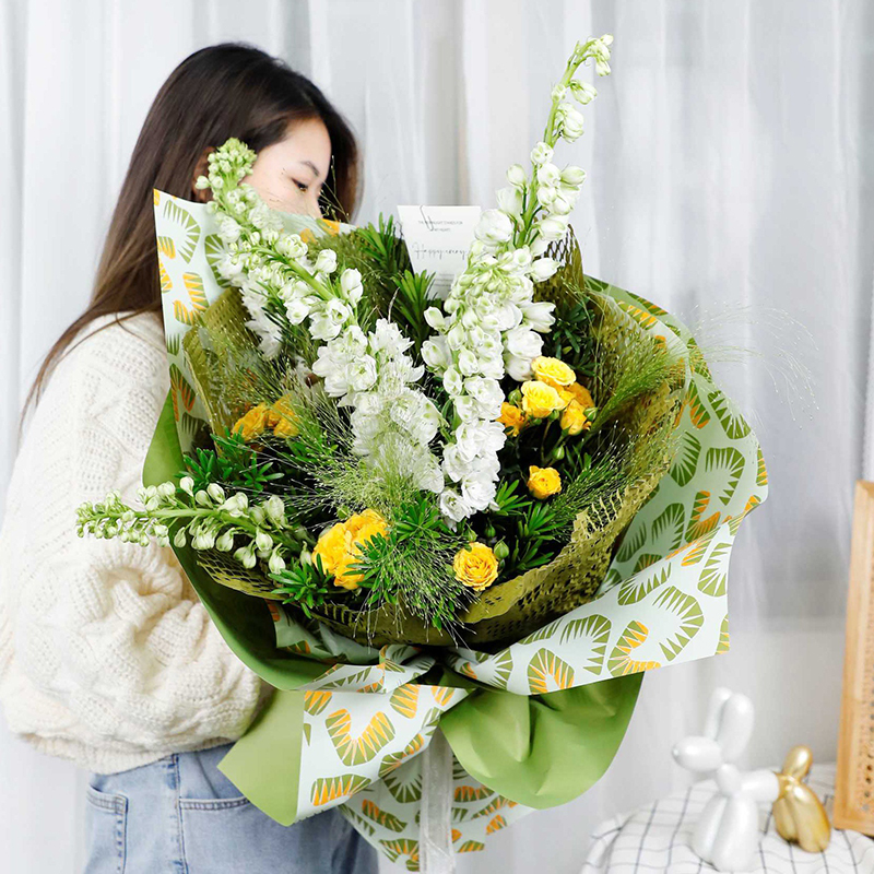 Sei carte da regalo a fiori con motivi a foglie dai colori vivaci