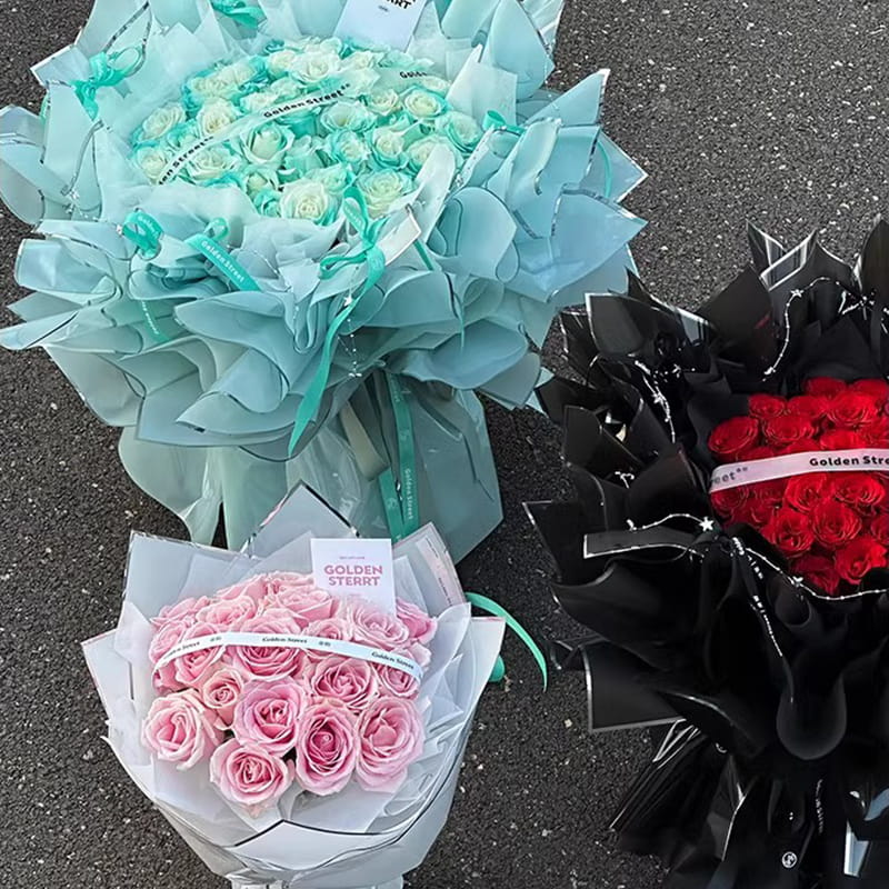 Carta da regalo per fiori con film lucido all'acqua agli ioni d'argento