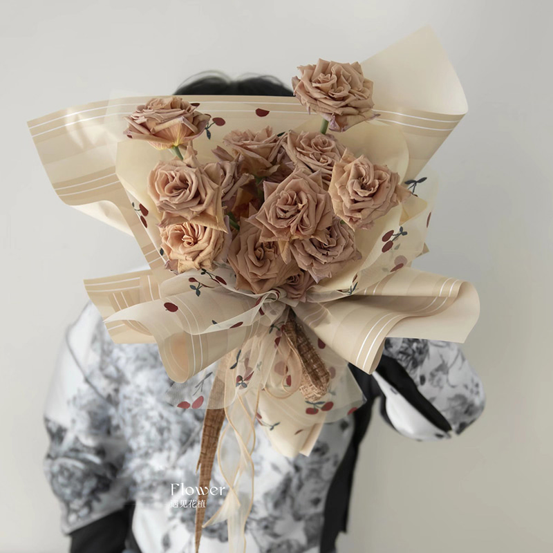Carta da regalo impermeabile per fiori patinata fronte-retro