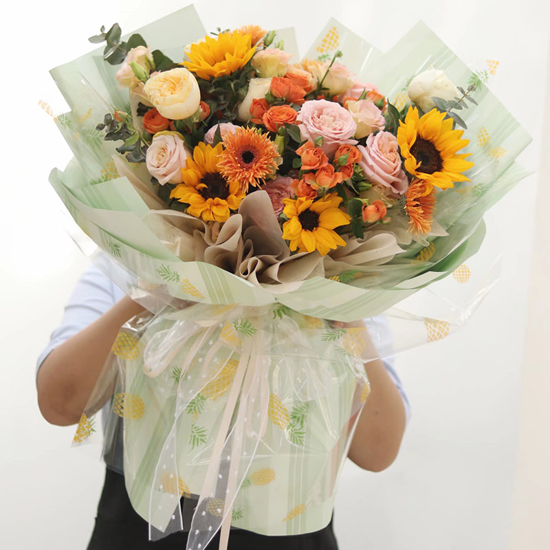 Carta da regalo impermeabile per fiori patinata fronte-retro