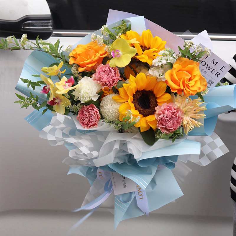 Carta da regalo impermeabile per fiori patinata fronte-retro