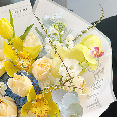 Confezione di bouquet fresco Carta patinata inglese