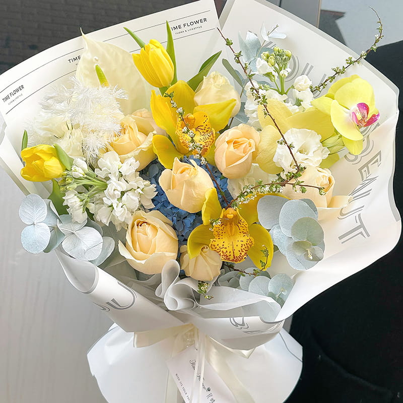 Confezione di bouquet fresco Carta patinata inglese