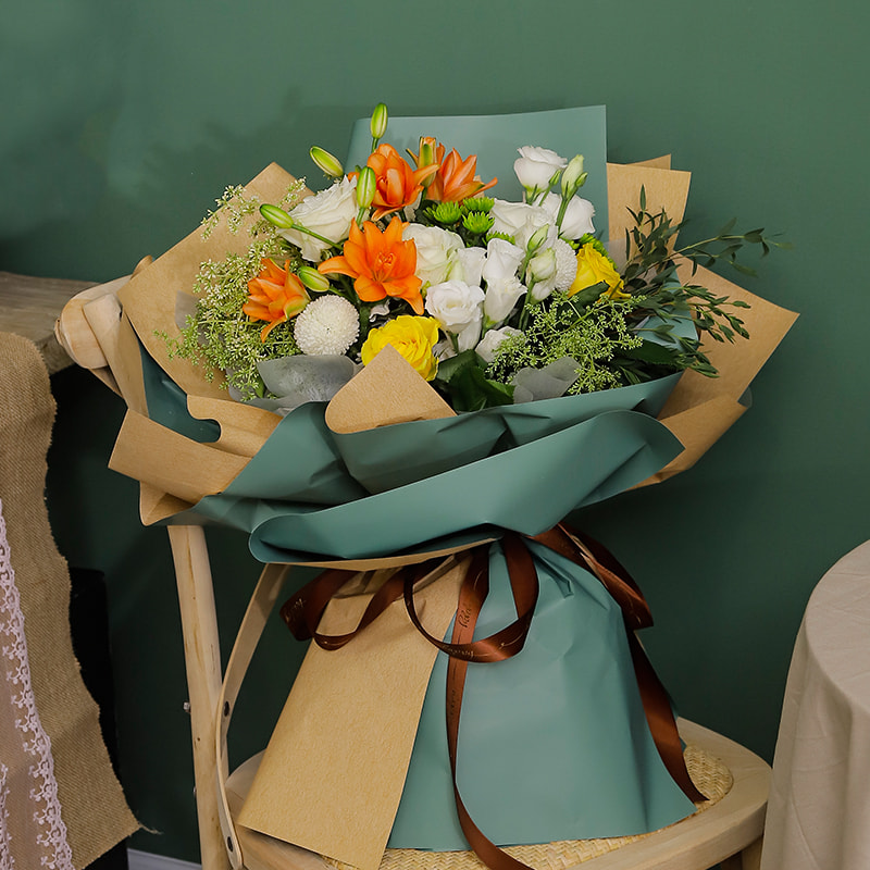 Carta da regalo per bouquet coreana in tinta unita