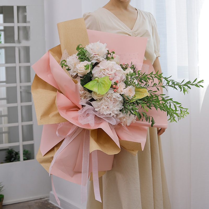 Carta da regalo per bouquet coreana in tinta unita