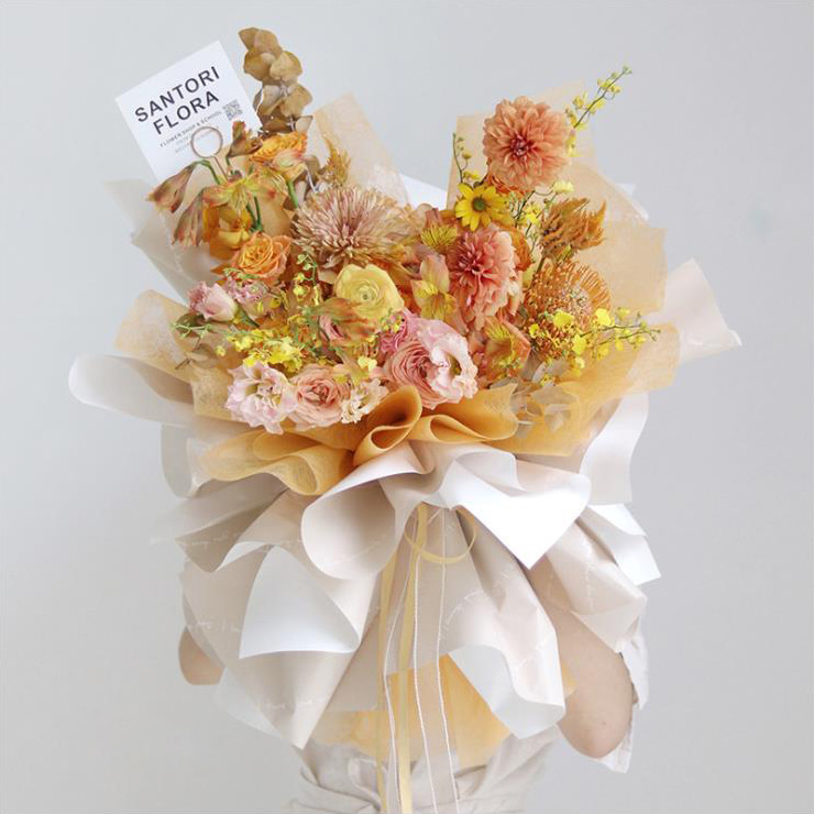 Carta da regalo per bouquet romantico stampata