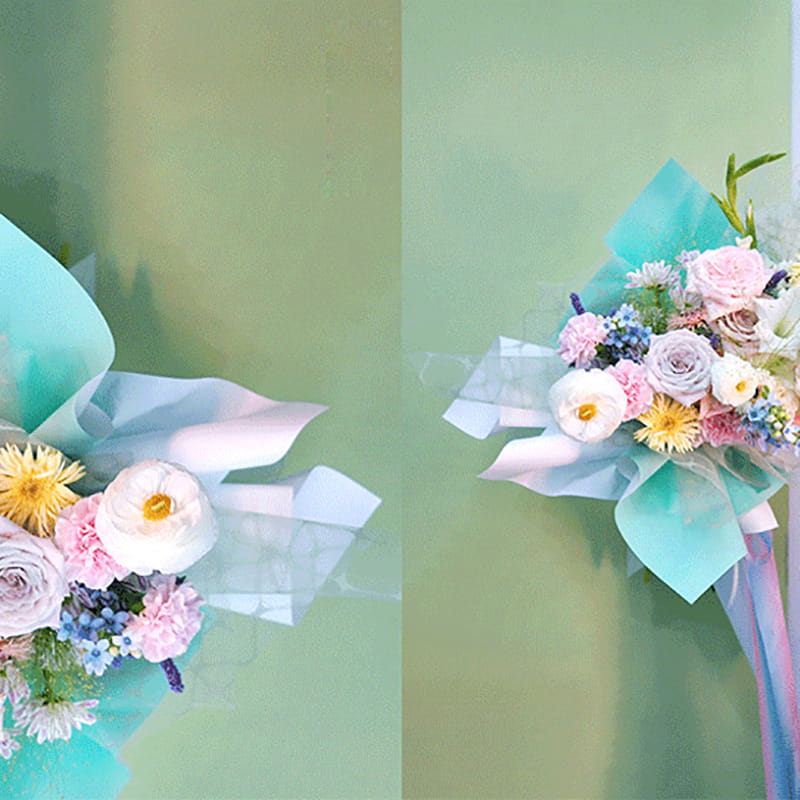 Carta da regalo per bouquet di fiori sfumati premium