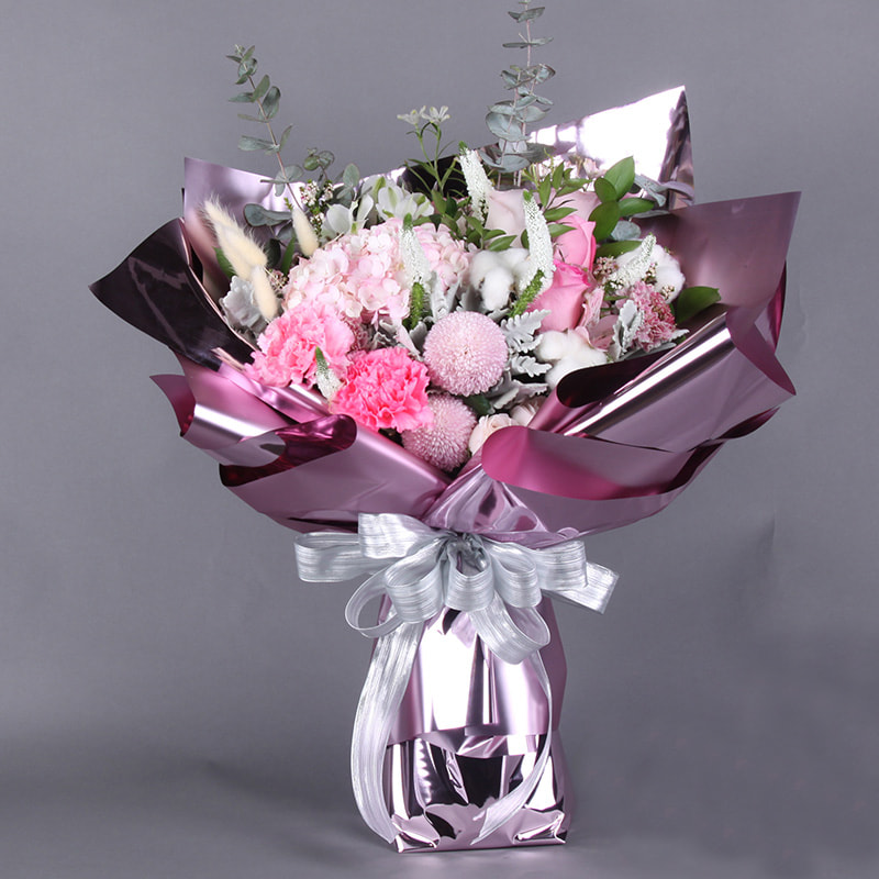 Carta da regalo per bouquet in pellicola metallizzata scintillante fronte-retro