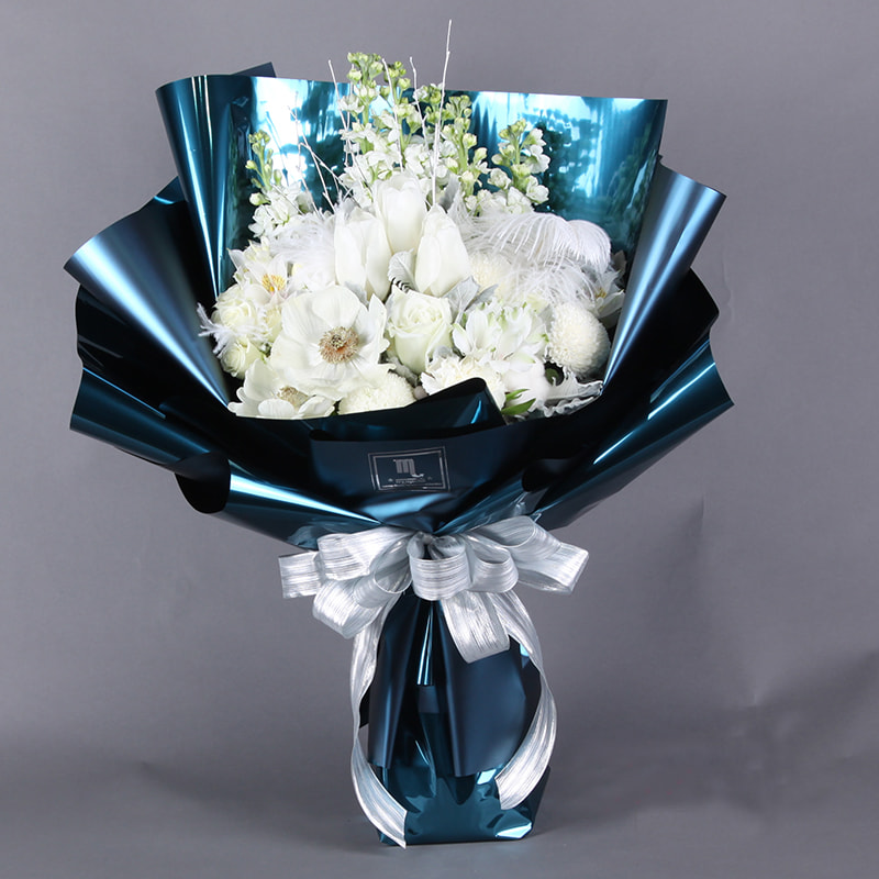 Carta da regalo per bouquet in pellicola metallizzata scintillante fronte-retro