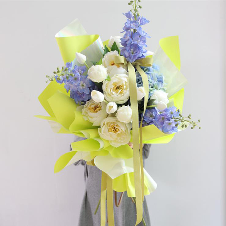 Carta da regalo per bouquet color caramello Fantasia placcata oro